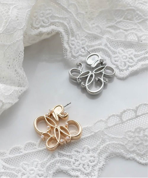 RANDA（ランダ）の「モノグラムデザインピアス（ピアス（両耳用）・レディース・ゴールド/シルバー・FREE）」の6枚目の写真