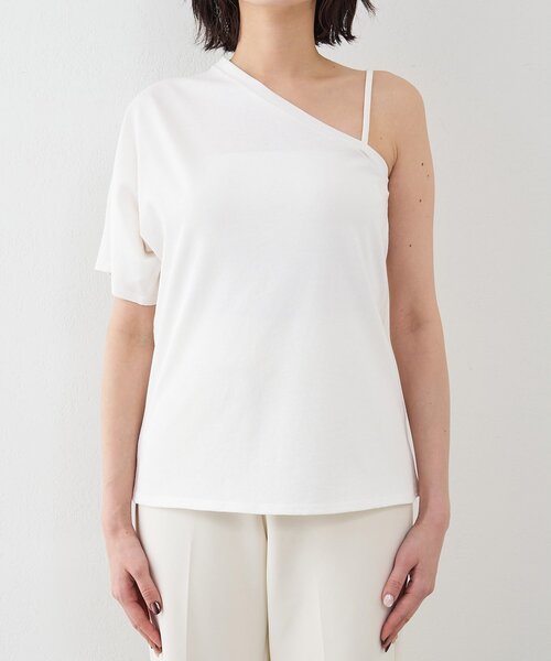 Whim Gazette(ウィムガゼット)の「【GEMINI】ワンショルダーカットソー(Tシャツ/カットソー・レディース・オフホワイト/チャコールグレー・FREE)」の11枚目の写真