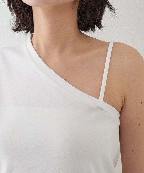 Whim Gazette(ウィムガゼット)の「【GEMINI】ワンショルダーカットソー(Tシャツ/カットソー・レディース・オフホワイト/チャコールグレー・FREE)」の8枚目の写真