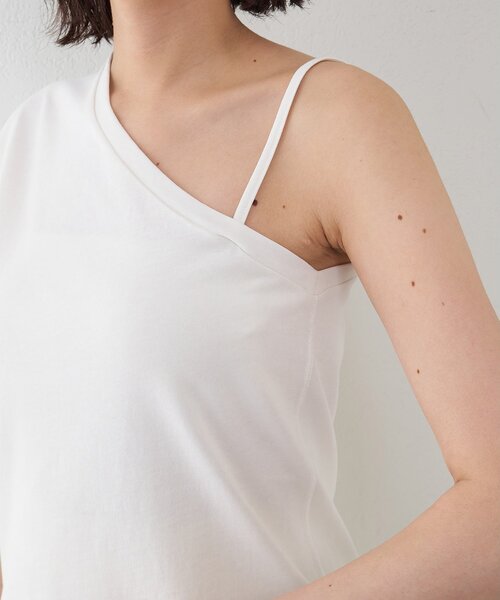 Whim Gazette(ウィムガゼット)の「【GEMINI】ワンショルダーカットソー(Tシャツ/カットソー・レディース・オフホワイト/チャコールグレー・FREE)」の7枚目の写真