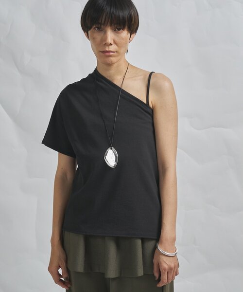 Whim Gazette(ウィムガゼット)の「【GEMINI】ワンショルダーカットソー(Tシャツ/カットソー・レディース・オフホワイト/チャコールグレー・FREE)」の12枚目の写真