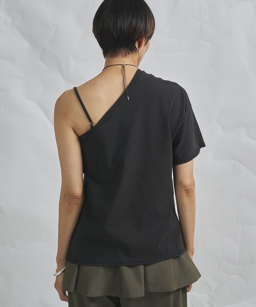 Whim Gazette(ウィムガゼット)の「【GEMINI】ワンショルダーカットソー(Tシャツ/カットソー・レディース・オフホワイト/チャコールグレー・FREE)」の16枚目の写真