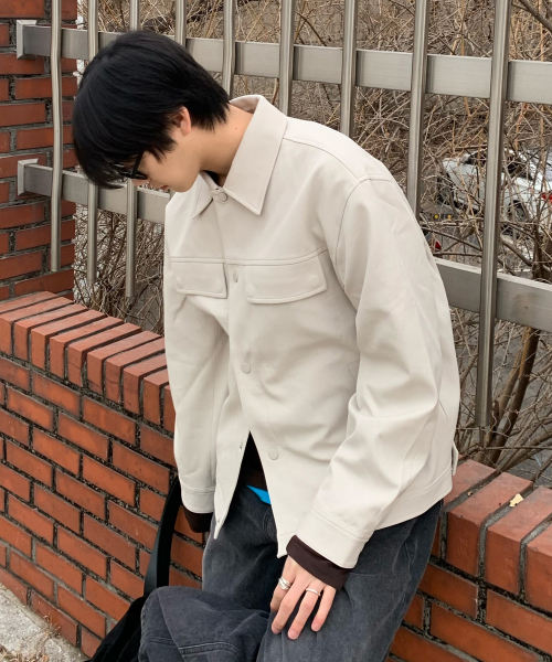 MINDBRIDGE（マインドブリッジ）の「[COUTURE]ツイル組織トラッカー - 2カラー（デニムジャケット・メンズ・ライトベージュ/ダークネイビー・100/110/95/105）」の11枚目の写真