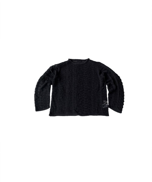 antiqua(アンティカ)の「透かし編み シアーニット(ニット/セーター・レディース・ベージュ/ブラック・ONESIZE)」の9枚目の写真