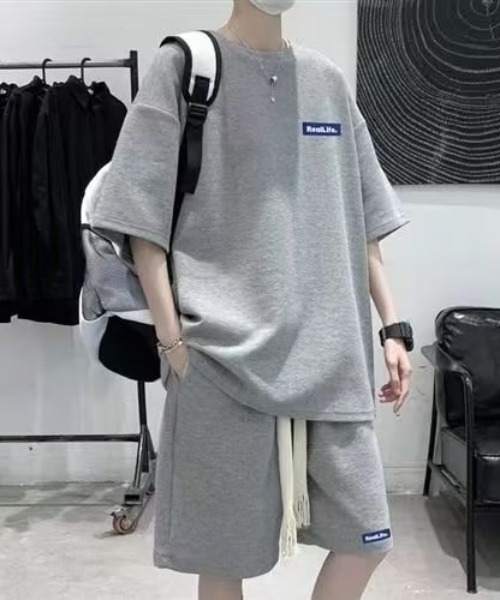 link lot(リンクロット)の「【2点セット付き】 ワッフルジャガード セットアップ(ルームウェア/パジャマ・メンズ・グレー/ブラック/ホワイト・L/M)」の3枚目の写真