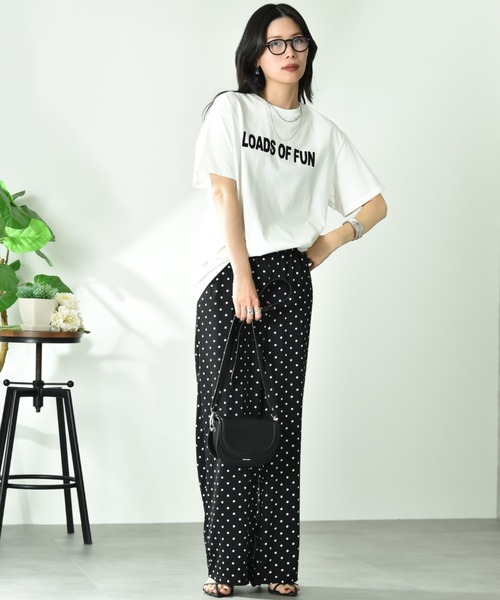 INTERPLANET（インタープラネット）の「【接触冷感】デシンプリントパンツ（その他パンツ・レディース・ブラック系その他/ブラック系その他2/ブラック・FREE）」の4枚目の写真