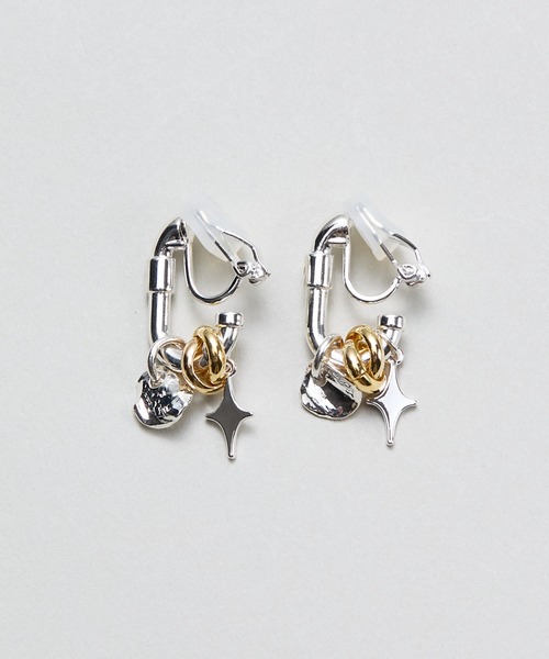 LAPUIS（ラピュイ）の「LAPUIS(ラピュイ)Sammy Charm earrings（イヤリング・レディース・ゴールド/マルチ・FREE）」の4枚目の写真