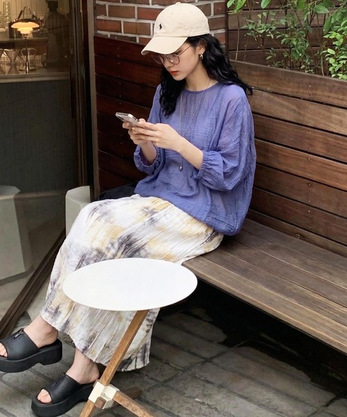 antiqua(アンティカ)の「シアー ドルマントップス(Tシャツ/カットソー・レディース・ベージュ/ブラック/ライム/パープル・ONESIZE)」の15枚目の写真