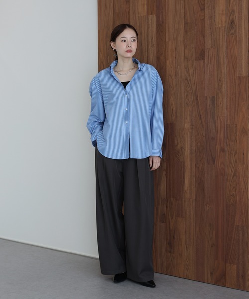 J by blue(ジェイバイブルー)の「カラーストライプシャツ(シャツ/ブラウス・レディース・ピンク/ホワイト/ブルー・MEDIUM)」の19枚目の写真