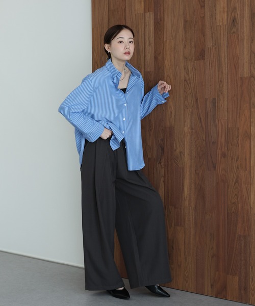 J by blue(ジェイバイブルー)の「カラーストライプシャツ(シャツ/ブラウス・レディース・ピンク/ホワイト/ブルー・MEDIUM)」の20枚目の写真