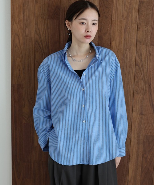 J by blue(ジェイバイブルー)の「カラーストライプシャツ(シャツ/ブラウス・レディース・ピンク/ホワイト/ブルー・MEDIUM)」の14枚目の写真