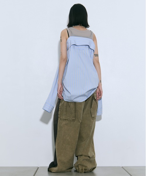 Maison MIHARA YASUHIRO(メゾンミハラヤスヒロ)の「【MIHARA YASUHIRO/ミハラヤスヒロ】LAYERED STRIPE SHIRTS/レイヤードストライプシャツ(シャツ/ブラウス・レディース・ブルー/ホワイト・36)」の5枚目の写真