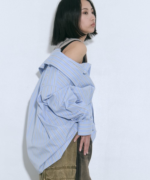 MIHARA YASUHIRO/ミハラヤスヒロ】LAYERED STRIPE SHIRTS/レイヤード