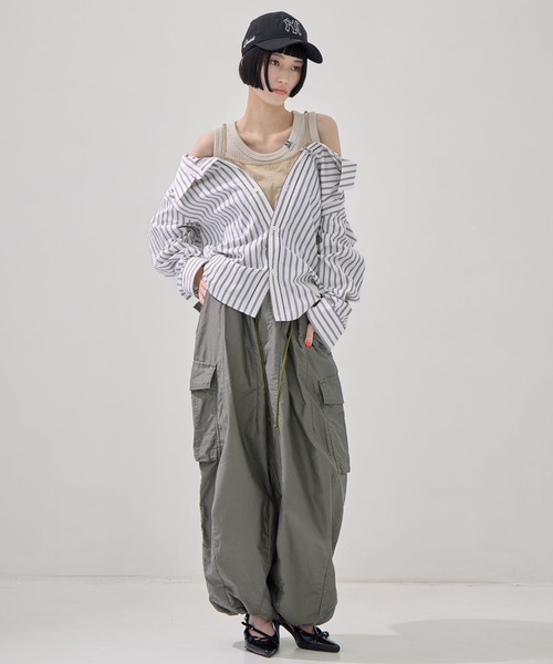 Maison MIHARA YASUHIRO(メゾンミハラヤスヒロ)の「【MIHARA YASUHIRO/ミハラヤスヒロ】LAYERED STRIPE SHIRTS/レイヤードストライプシャツ(シャツ/ブラウス・レディース・ブルー/ホワイト・36)」の15枚目の写真