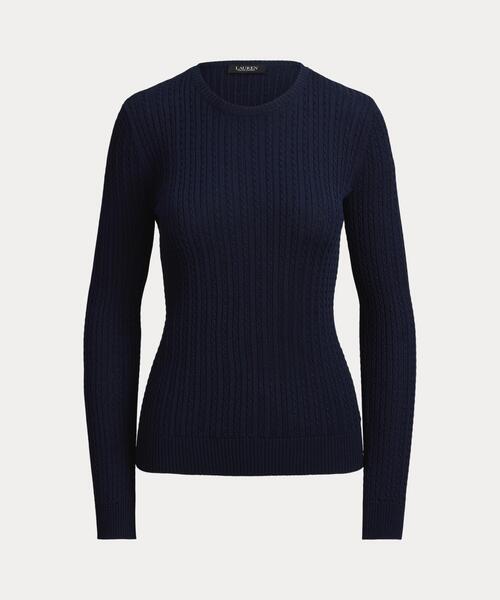 LAUREN RALPH LAUREN(ローレン ラルフ ローレン)の「ミニケーブル クルーネック セーター(ニット/セーター・レディース・ネイビー系1・M/S/XS/XXS)」の2枚目の写真