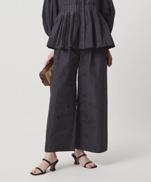 UNITED ARROWS | ギンガムチェック フラワー ジャガード ワイドパンツ ‐ウォッシャブル‐(その他パンツ)