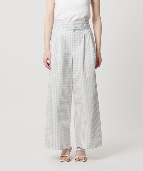 UNITED ARROWS（ユナイテッドアローズ）の「ギンガムチェック フラワー ジャガード ワイドパンツ ‐ウォッシャブル‐（その他パンツ・レディース・オフホワイト/ブラック・38/36）」の5枚目の写真