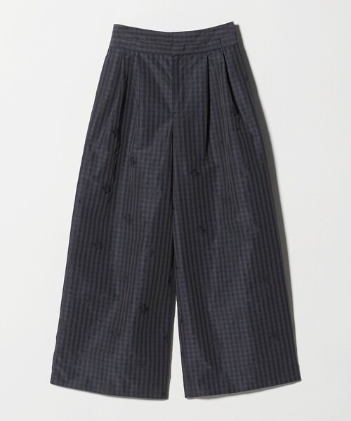 UNITED ARROWS（ユナイテッドアローズ）の「ギンガムチェック フラワー ジャガード ワイドパンツ ‐ウォッシャブル‐（その他パンツ・レディース・オフホワイト/ブラック・38/36）」の8枚目の写真