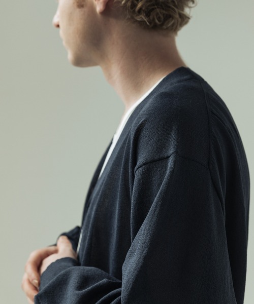 SLICK（スリック）の「【SLICK/スリック】Paper Yarn Knit Cardigan/ペーパーヤーン ニットカーディガン（ニット/セーター・メンズ・ネイビー/ライトグレー/ブラック・1/2/3）」の19枚目の写真