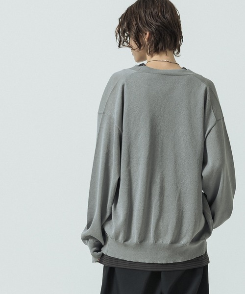 SLICK（スリック）の「【SLICK/スリック】Paper Yarn Knit Cardigan/ペーパーヤーン ニットカーディガン（ニット/セーター・メンズ・ネイビー/ライトグレー/ブラック・1/2/3）」の6枚目の写真