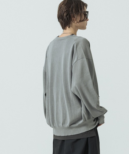 SLICK（スリック）の「【SLICK/スリック】Paper Yarn Knit Cardigan/ペーパーヤーン ニットカーディガン（ニット/セーター・メンズ・ネイビー/ライトグレー/ブラック・1/2/3）」の5枚目の写真