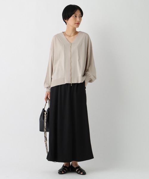 Elura（エルーラ）の「サマープロテクトジップカーディガン/659658（カーディガン/ボレロ・レディース・グレイッシュベージュ/ブラック/ダークブラウン/ホワイト・FREE）」の10枚目の写真