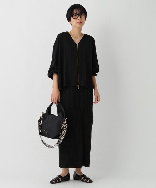 Elura（エルーラ）の「サマープロテクトジップカーディガン/659658（カーディガン/ボレロ・レディース・グレイッシュベージュ/ブラック/ダークブラウン/ホワイト・FREE）」の6枚目の写真