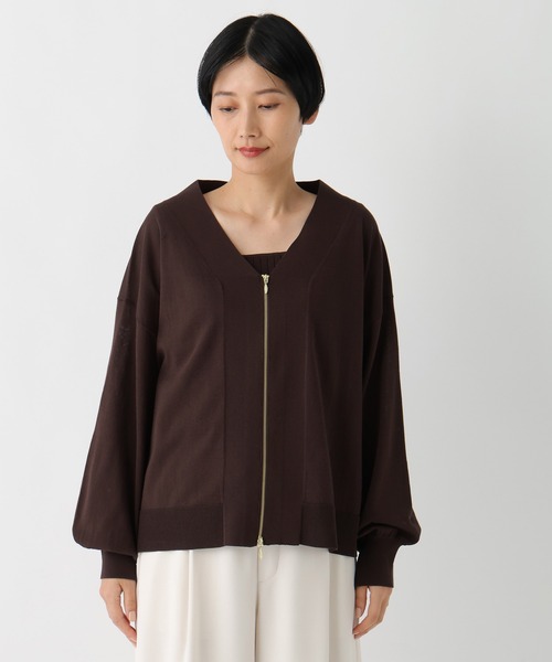 Elura（エルーラ）の「サマープロテクトジップカーディガン/659658（カーディガン/ボレロ・レディース・グレイッシュベージュ/ブラック/ダークブラウン/ホワイト・FREE）」の15枚目の写真