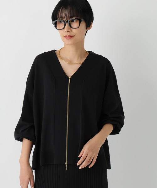 Elura（エルーラ）の「≪UVカット・接触冷感≫サマープロテクトジップカーディガン/659658（カーディガン/ボレロ・レディース・グレイッシュベージュ/ブラック/ダークブラウン/ホワイト/ライトピンク・FREE）」の8枚目の写真