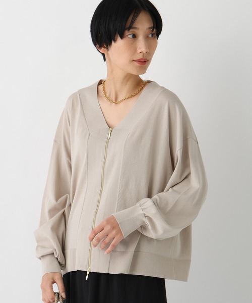 Elura（エルーラ）の「≪UVカット・接触冷感≫サマープロテクトジップカーディガン/659658（カーディガン/ボレロ・レディース・グレイッシュベージュ/ブラック/ダークブラウン/ホワイト/ライトピンク・FREE）」の11枚目の写真