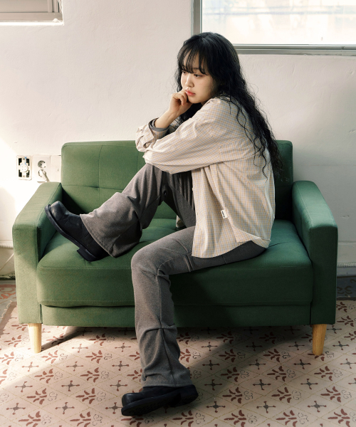 KIJIKO（キジコ）の「ke609-Shirring Skirt Leggings Ash Brown（スウェットパンツ・レディース・アッシュブラウン・FREE）」の6枚目の写真