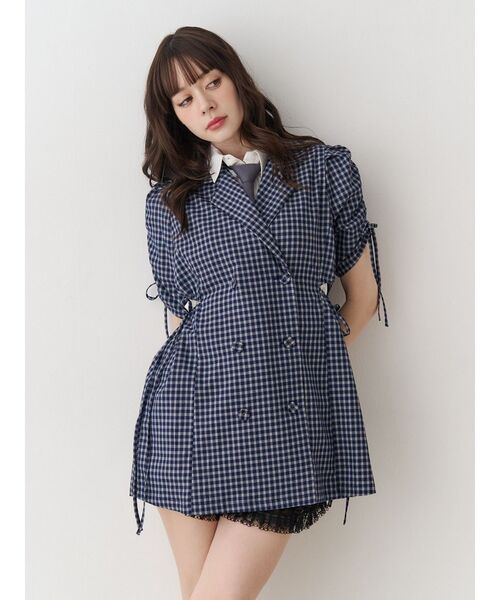 jouetie（ジュエティ）の「ギャザースリーブジャケットミニワンピース（ワンピース・レディース・ブラック/ネイビー/グレー・MEDIUM）」の8枚目の写真