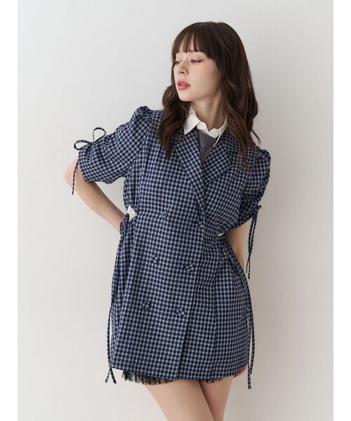 jouetie（ジュエティ）の「ギャザースリーブジャケットミニワンピース（ワンピース・レディース・ブラック/ネイビー/グレー・MEDIUM）」の9枚目の写真