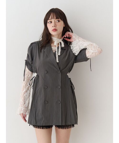 jouetie（ジュエティ）の「ギャザースリーブジャケットミニワンピース（ワンピース・レディース・ブラック/ネイビー/グレー・MEDIUM）」の13枚目の写真