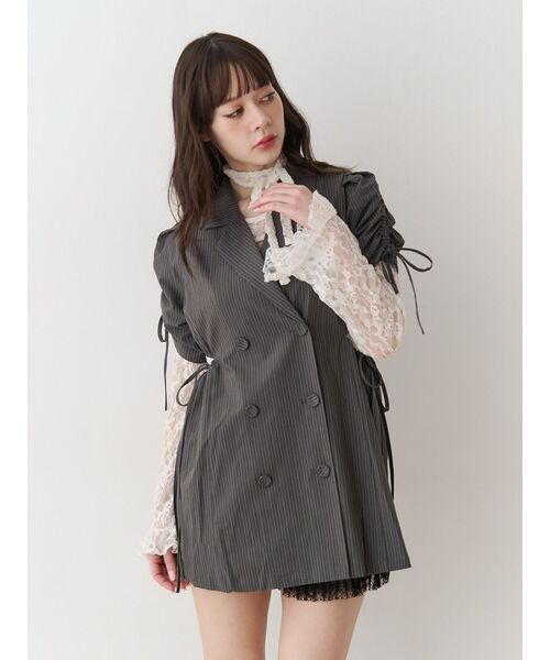 jouetie（ジュエティ）の「ギャザースリーブジャケットミニワンピース（ワンピース・レディース・ブラック/ネイビー/グレー・MEDIUM）」の14枚目の写真