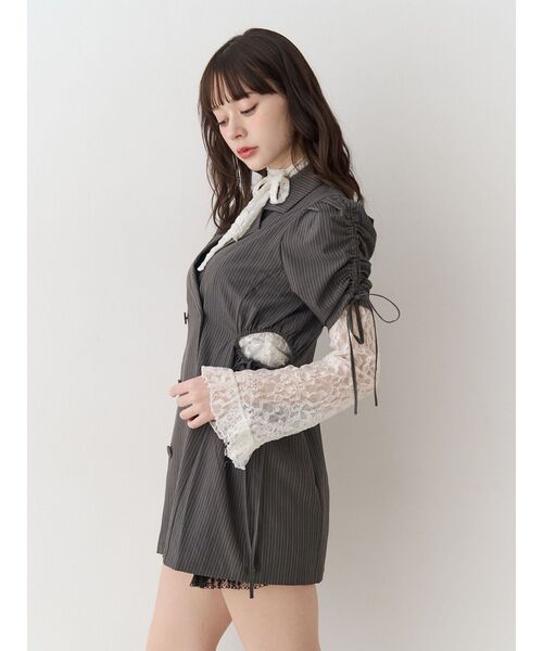 jouetie（ジュエティ）の「ギャザースリーブジャケットミニワンピース（ワンピース・レディース・ブラック/ネイビー/グレー・MEDIUM）」の15枚目の写真