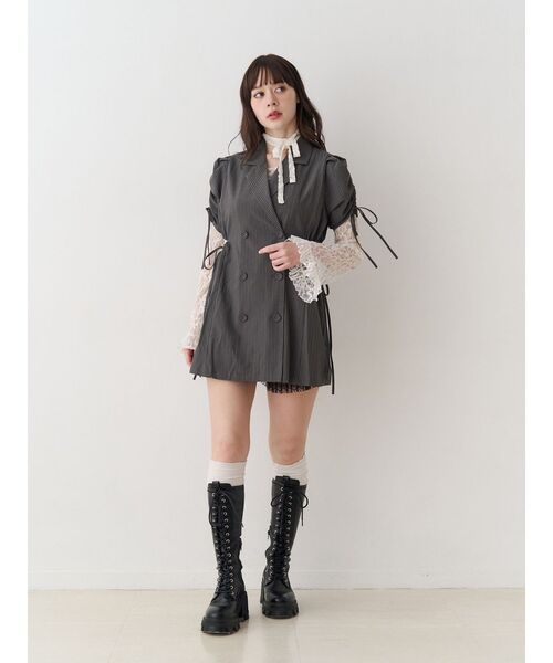 jouetie（ジュエティ）の「ギャザースリーブジャケットミニワンピース（ワンピース・レディース・ブラック/ネイビー/グレー・MEDIUM）」の19枚目の写真