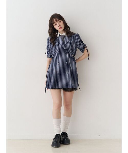 jouetie(ジュエティ)の「ギャザースリーブジャケットミニワンピース(ワンピース・レディース・ブラック/ネイビー/グレー・MEDIUM)」の17枚目の写真