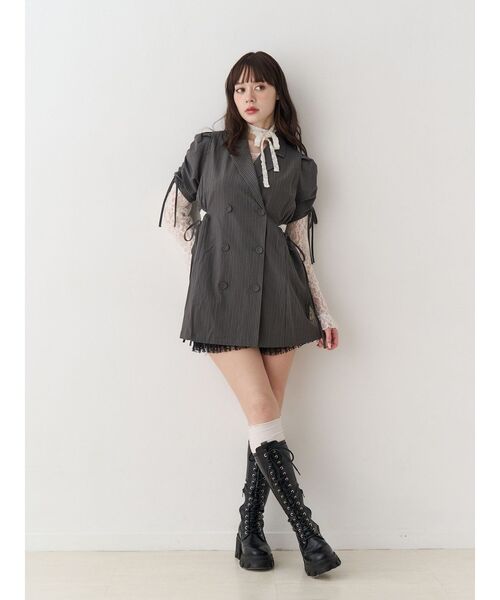 jouetie(ジュエティ)の「ギャザースリーブジャケットミニワンピース(ワンピース・レディース・ブラック/ネイビー/グレー・MEDIUM)」の21枚目の写真