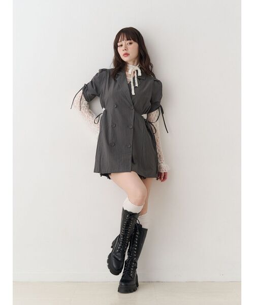 jouetie(ジュエティ)の「ギャザースリーブジャケットミニワンピース(ワンピース・レディース・ブラック/ネイビー/グレー・MEDIUM)」の22枚目の写真