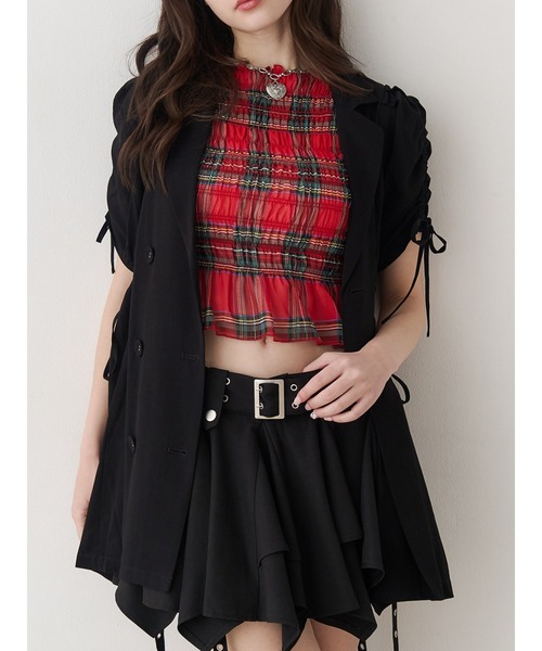 jouetie（ジュエティ）の「ギャザースリーブジャケットミニワンピース（ワンピース・レディース・ブラック/ネイビー/グレー・MEDIUM）」の6枚目の写真