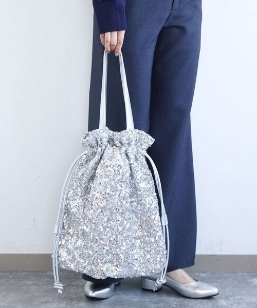 MK MICHEL KLEIN(エムケーミッシェルクラン)の「スパンコール2WAYトートバッグ(トートバッグ・レディース・シルバー/ブラック・38)」の1枚目の写真