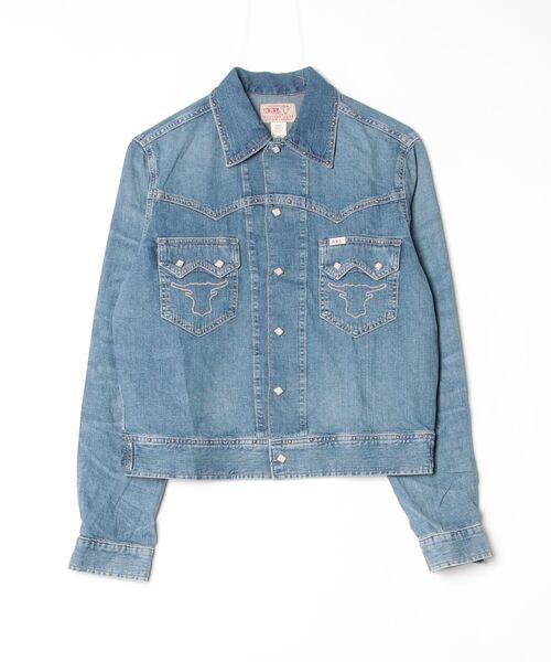 RRL（ダブル アール エル）の「スタデッド インディゴ デニム ジャケット（デニムジャケット・メンズ・ブルー・XXL/XS/XL/S/M/L）」の4枚目の写真