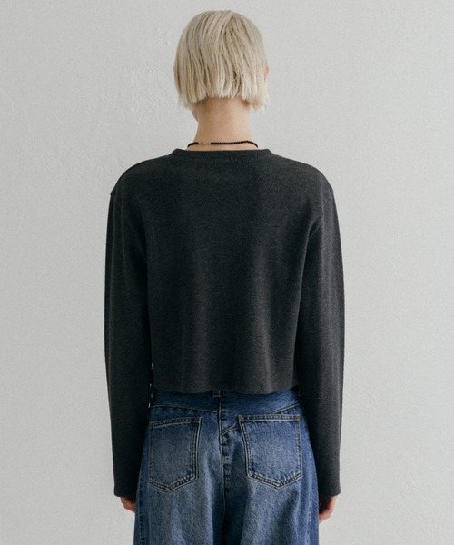 CREDONA（クレドナ）の「THERMAL HOOK CD/サーマルホックカーデ（カーディガン/ボレロ・レディース・アイボリー/グレー・FREE）」の10枚目の写真