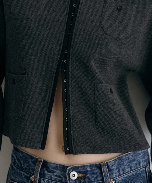 CREDONA（クレドナ）の「THERMAL HOOK CD/サーマルホックカーデ（カーディガン/ボレロ・レディース・アイボリー/グレー・FREE）」の16枚目の写真