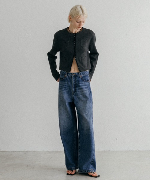 CREDONA（クレドナ）の「THERMAL HOOK CD/サーマルホックカーデ（カーディガン/ボレロ・レディース・アイボリー/グレー・FREE）」の11枚目の写真