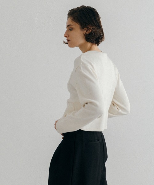 CREDONA（クレドナ）の「THERMAL HOOK CD/サーマルホックカーデ（カーディガン/ボレロ・レディース・アイボリー/グレー・FREE）」の20枚目の写真