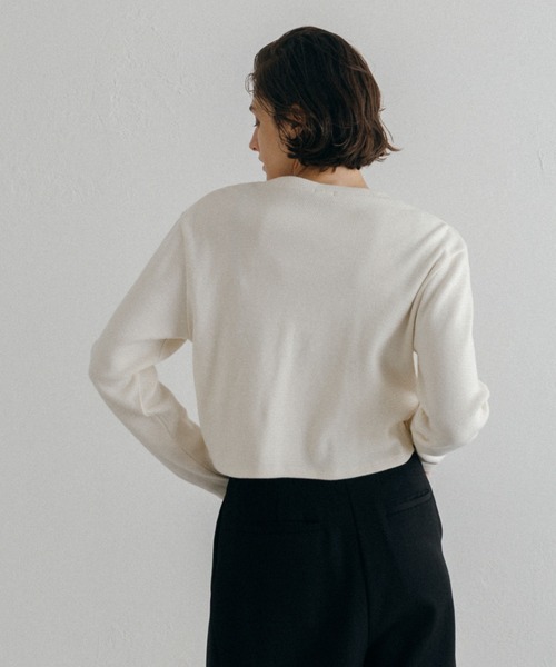 CREDONA（クレドナ）の「THERMAL HOOK CD/サーマルホックカーデ（カーディガン/ボレロ・レディース・アイボリー/グレー・FREE）」の22枚目の写真