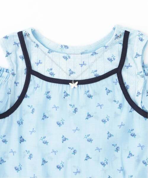 ANNA SUI mini（アナスイ・ミニ）の「レイヤード風ペプラムTシャツ（Tシャツ/カットソー・キッズ・ホワイト/サックスブルー・130cm/140cm/150cm）」の4枚目の写真