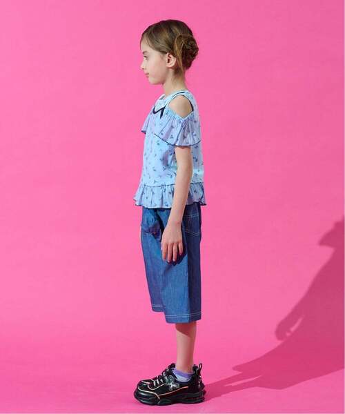 ANNA SUI mini（アナスイ・ミニ）の「レイヤード風ペプラムTシャツ（Tシャツ/カットソー・キッズ・ホワイト/サックスブルー・130cm/140cm/150cm）」の13枚目の写真
